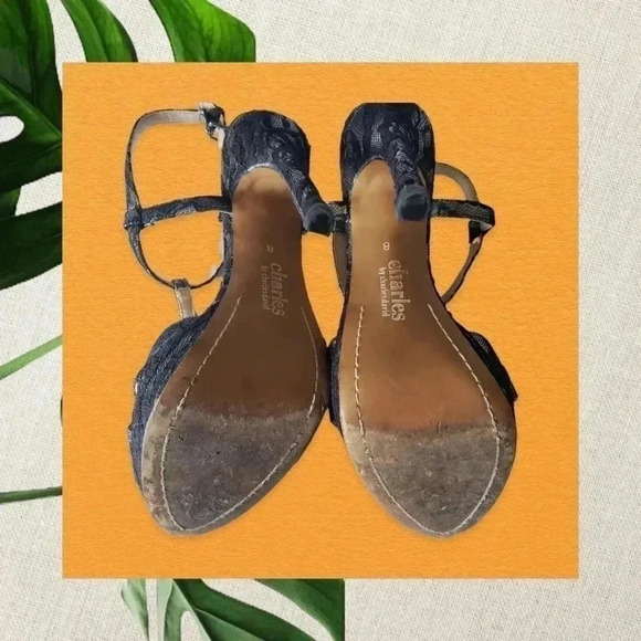 -Charles by Charles David lace high heel size 8 blk/silver color - Picture 7 of 9